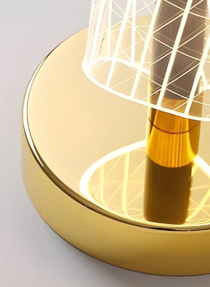 ACCEPT LED Acrylic Floor Lamp with Gold Base Electric Operated with 3 Colors Switch for Lighting White, Yellow and daylight - Image 4